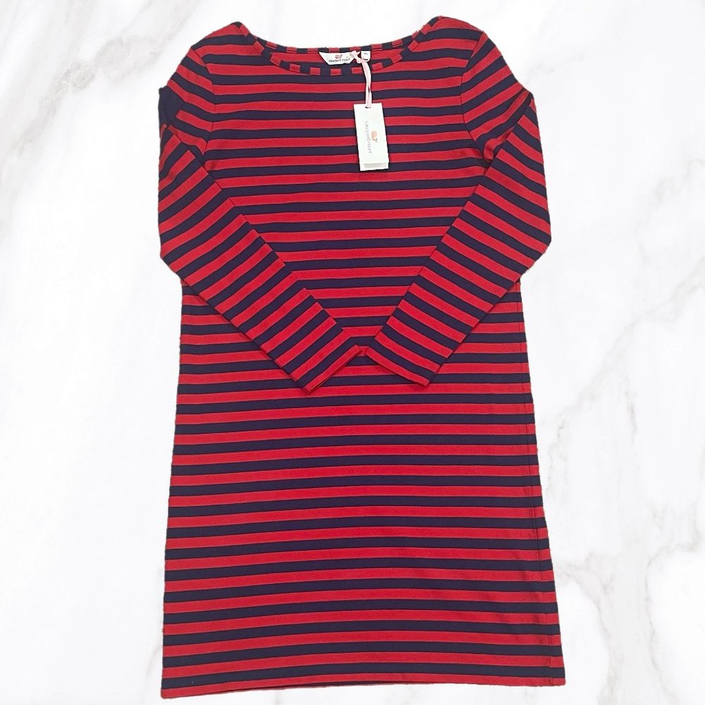 NWT Vineyard Vines Women's Nautical Striped Long Sleeved‎ Dress, Size XS